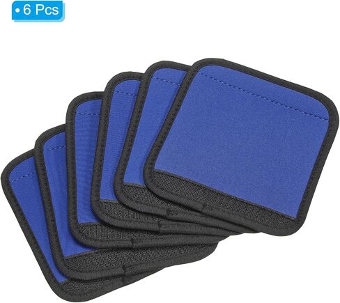 PATIKIL Luggage Handle Wrap, 6 Pack Neoprene Handbag Grip Cover Protector Identifier with Hook and Loop for Suitcase Grocery Shopping Bag, Lake Blue in Kuwait