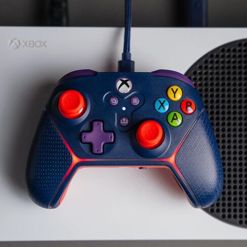 Wired Controller for Xbox Series X|S, Xbox One & Windows 10/11 PC - Junior Controller with LED Lighting, Non-Slip Grip, Rumble Feedback - Surge Livewire Microwatt (Blue) in Kuwait