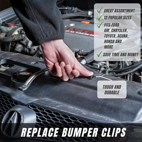 SunplusTrade 240 قطعة من مشابك الصدمات البلاستيكية للسيارة، مجموعة أدوات تثبيت الدفع للأحجام الشائعة، مجموعة مسامير دبابيس دفع تلقائية مع مجموعة أدوات 6 قطع، مزيل تثبيت - GM Ford Toyota Honda Chrysler in Kuwait