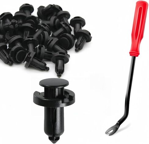 "100-Pack Engine Cover Grille Bumper Retainer Clips + Fastener Remover for Toyota Lexus #90467-07211 (9046-07211)" in Saudi Arabia