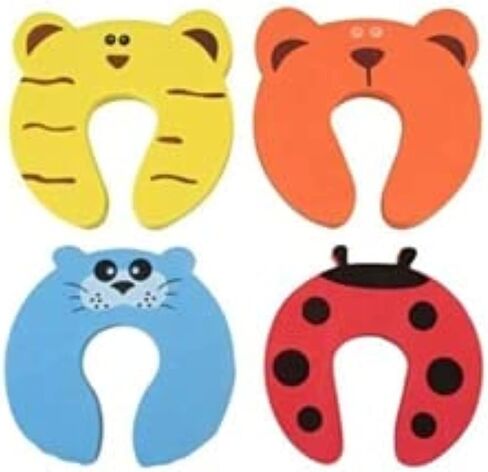 Finger Pinch Door Guard Foam for Kids Safety | Baby Proofing Edge and Corner Guard | Pinch Guard for Kids and Pets Safety (Set of 4 Pcs, Multicolor) in Saudi Arabia
