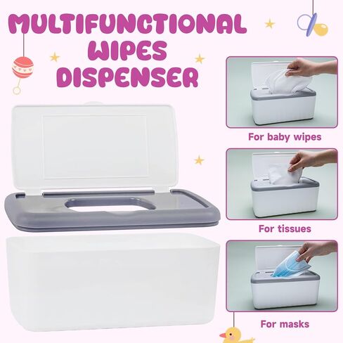 64 عبوة مناديل مبللة للأطفال قابلة لإعادة الاستخدام مع موزع، مناديل مبللة من القطن الطبيعي للأطفال، مناديل حفاضات صديقة للبشرة لمسح وجه جسم الطفل ويديه، تتضمن حقيبة واقية للغسيل في الغسالة in Kuwait