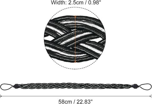 uxcell 2Pcs Curtain Tiebacks, 58cm/23 Braided Drapery Holdback Holder Decorative Rope Tie Back with 2 Metal Hooks, Purple/Silver in Saudi Arabia