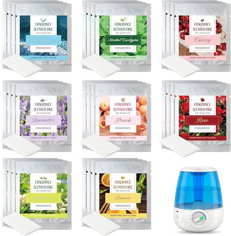 32 قطعة من وسادات معطرة مرطبة من Leelosp، مقاس 1.57 × 0.87 بوصة، وسادات بخار بديلة عالمية، وسادات بخار المنثول الأوكالبتوس، تدوم 8 ساعات، من أجل مرطب المنزل (8 أنماط) in Kuwait