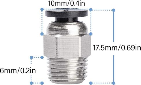 موصلات أنبوب UniTak3D Bowden PC4-M6 وصلات Bowden Extruder لطابعات Ender V2 Ender 3 Pro CR10 I3 Mega Chiron Series ثلاثية الأبعاد (عبوة من 8 قطع) in Kuwait