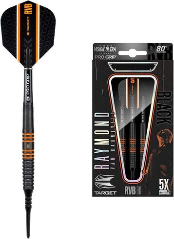 Target Darts Raymond Van Barneveld RVB 80 Black 80% Tungsten Soft Tip Darts Set in Saudi Arabia