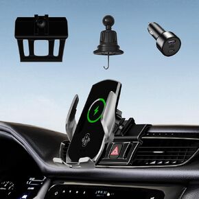 Car Phone Mount for Toyota RAV4 2013–2018, 15W Wireless Fast Charging Auto-Clamping Center Console Phone Holder, One-Hand Operation, Hands-Free, 360° Adjustable, Without Blocking Airflow in Saudi Arabia
