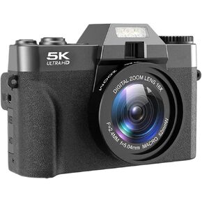 5K HD Digital Video Recorder, 48MP Wide Angle 16X Zoom Camcorder with 3 Inch Flip Screen, WiFi Enabled Webcam for Professional Recording in Saudi Arabia