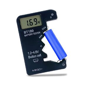 ZUFECY Digital Battery Tester, LCD Screen Voltage Checker for AA AAA C D 9V 1.5V Batteries, Portable Household Battery Tester Tool, Black in Saudi Arabia