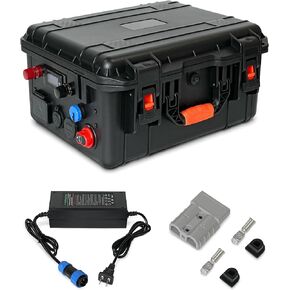 Portable Battery Box for Group 24 Batteries, Waterproof Marine & RV Battery Box with Multiple Ports, Voltage & Battery Display, for Trolling Motor, Camping, Yacht, Solar and Off-Grid Power in Saudi Arabia