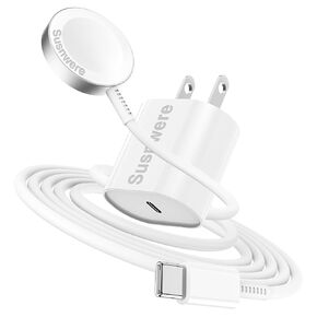 Susnwere Fast Charger for Apple Watch Chargers with 20w Charger Block,USB C Magnetic for i-Watch Fast Charging Cable for Watch Series SE/8/7/6/5/4/3/2/1 Includes 38mm 40mm 42mm 44mm 45mm Size in Saudi Arabia
