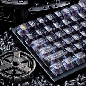 أغطية مفاتيح شفافة متجمدة Cyberpunk Ruins شفافة 120 مفتاحًا من مادة الكمبيوتر الشخصي لوحة معدنية مطبوعة لامعة من أجل أغطية المفاتيح الميكانيكية 60 75 100 بالمائة لوحة مفاتيح ميكانيكية in Kuwait