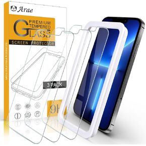 Arae Screen Protector Compatible with iPhone 13 Pro Max / 14 Plus, HD Tempered Glass Anti Scratch Work with Most Case, 6.7 inch, 3 Pack in Kuwait