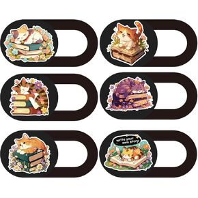 6Pcs 6 Styles Camera Cover Slide Cute Plants Animal 0.03 Inch Ultra Thin Phone Front Camera Blocker for Mini PC Phone Desktop Computer Plastic Durable Privacy Protectors for Home Office Use in Saudi Arabia