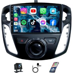 [4Core+64GB] Car Radio for Ford Focus 2012–2018: Upgrade 5GWIFI 9 Inch Touchscreen Replacement Stereo, CarPlay Android Auto, GPS Navigation Bluetooth FM SWC Backup Camera in Saudi Arabia