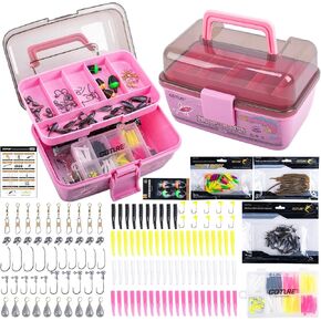 Goture 2-Layer Portable Fishing Tackle Box with Lures Kit Organizer in Kuwait