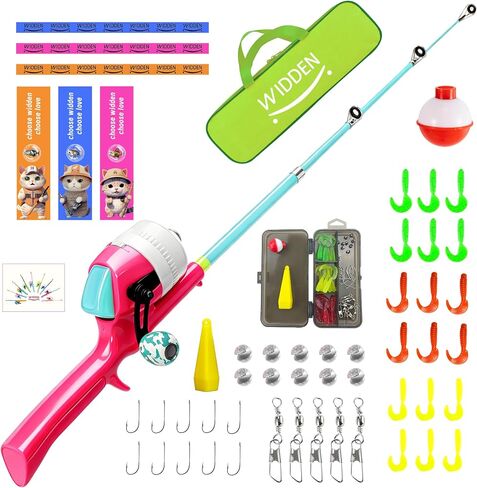 WIDDEN Kids Fishing Pole Set with Full Starter Kits for Toddler Boys Girls in Kuwait