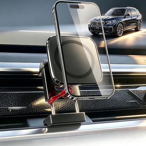 BMW Aluminum Alloy Magnetic Cell Phone Holder for 2025-2026 X3 2/3/4 Series, 2024-2026 X5 X6 i5 5 Series, 2023-2026 X7 XM i7 7 Series, 360°Rotation OEM Fit No Damage Car Accessories in Kuwait