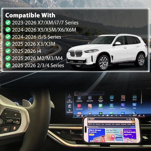 BMW Aluminum Alloy Magnetic Cell Phone Holder for 2025-2026 X3 2/3/4 Series, 2024-2026 X5 X6 i5 5 Series, 2023-2026 X7 XM i7 7 Series, 360°Rotation OEM Fit No Damage Car Accessories in Kuwait
