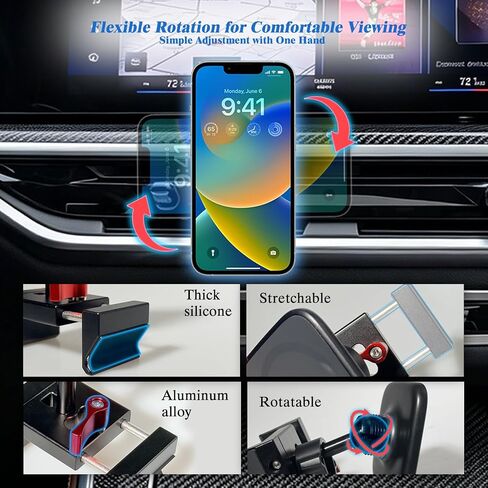 BMW Aluminum Alloy Magnetic Cell Phone Holder for 2025-2026 X3 2/3/4 Series, 2024-2026 X5 X6 i5 5 Series, 2023-2026 X7 XM i7 7 Series, 360°Rotation OEM Fit No Damage Car Accessories in Kuwait