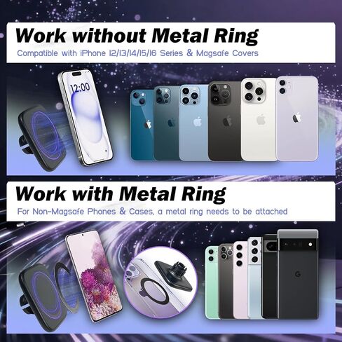 BMW Aluminum Alloy Magnetic Cell Phone Holder for 2025-2026 X3 2/3/4 Series, 2024-2026 X5 X6 i5 5 Series, 2023-2026 X7 XM i7 7 Series, 360°Rotation OEM Fit No Damage Car Accessories in Kuwait