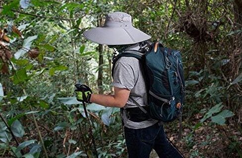 Wide Brim Sun Hat for Men,Sun Protection Mesh Safari Waterproof Bucket Hat for Fishing,Hiking in Kuwait