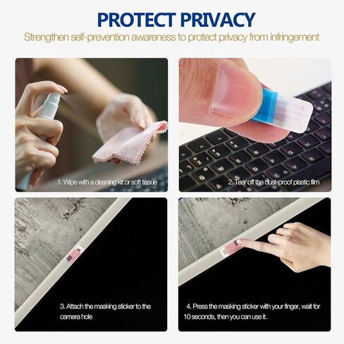 Alipis 4 Pcs American Flag Pattern Webcam Covers for Laptop and Phones, Abs Material Sliding Privacy Lens Covers, Sturdy and Easy to Carry for Many Occasions in Kuwait