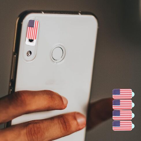 Alipis 4 Pcs American Flag Pattern Webcam Covers for Laptop and Phones, Abs Material Sliding Privacy Lens Covers, Sturdy and Easy to Carry for Many Occasions in Kuwait