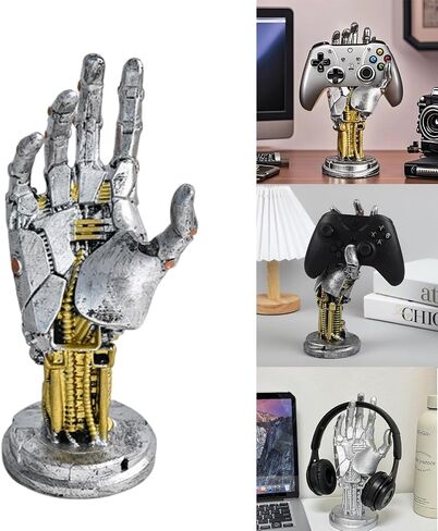 Game Controller Holder for PS5 PS4 Xbox Universal Headphone Stand & Controller Gamer Gifts Gaming Accessories for Desk Decorations Mechanical Hand Statue in Saudi Arabia