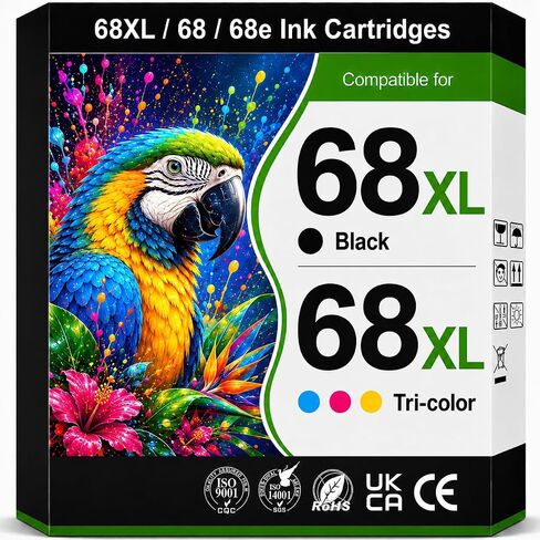 68 Ink Cartridges Black/Color Combo Pack Replacement for HP 68XL Ink 68 68e in Kuwait