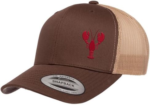 Embroidered Maine Lobster Trucker Hat – Adjustable Mesh Back Snapback Baseball Cap Men Women in Saudi Arabia