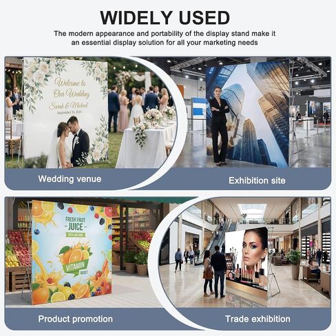 Portable Backdrop Booth Frame with Storage Bag & Cable Ties Foldable Support Bracket Lightweight Reinforced Back Support Frame for Wedding Exhibition Events in Saudi Arabia