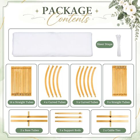 Wedding Metal Arch Backdrop Stand Set of 2(7.2 + 6.6 Ft) with 65 ft Drape in Saudi Arabia