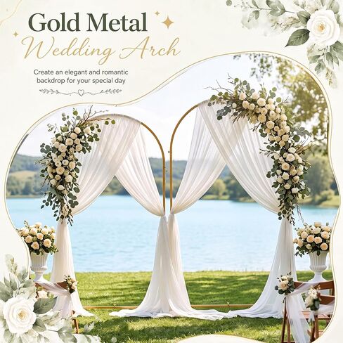 Wedding Metal Arch Backdrop Stand Set of 2(7.2 + 6.6 Ft) with 65 ft Drape in Saudi Arabia
