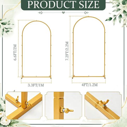 Wedding Metal Arch Backdrop Stand Set of 2(7.2 + 6.6 Ft) with 65 ft Drape in Saudi Arabia