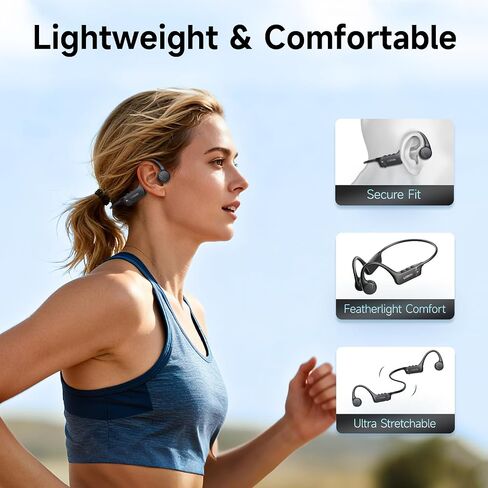 LOBKIN Bone Conduction Headphones Bluetooth 6.0 - Open Ear Headphones for Sports, IPX7 Waterproof Wireless Earphones, 25g Ultra-Light & Secure Fit, 10H Battery, for Running, Cycling, Workout in Kuwait