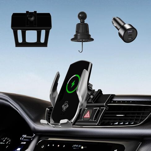 Car Phone Mount for Toyota RAV4 2013–2018, 15W Wireless Fast Charging Auto-Clamping Center Console Phone Holder, One-Hand Operation, Hands-Free, 360° Adjustable, Without Blocking Airflow in Saudi Arabia