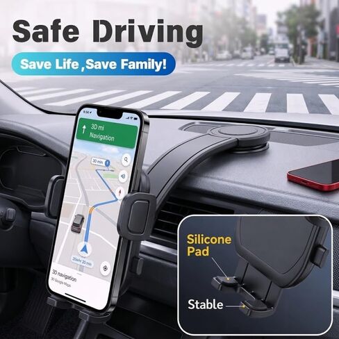 YUHENG Car Phone Holder for Dashboard, Adhesive Bendable Arm Phone Mount in Saudi Arabia