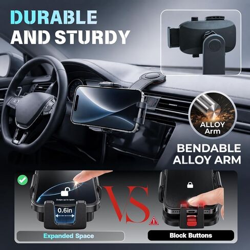 YUHENG Car Phone Holder for Dashboard, Adhesive Bendable Arm Phone Mount in Saudi Arabia