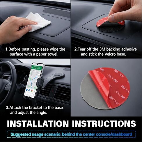 YUHENG Car Phone Holder for Dashboard, Adhesive Bendable Arm Phone Mount in Saudi Arabia