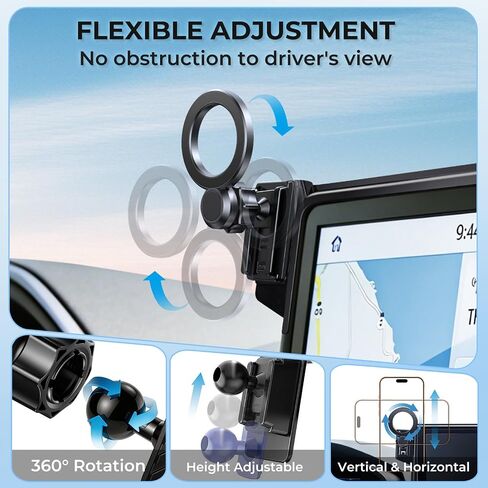 Car Phone Holder for GMC Terrain 2027 2026 2025 with 15-Inch Screen, 360° Rotation Magnetic Cell Phone Mount, Compatible with Magsafe, Does Not Affect Air Vent, Black in Kuwait