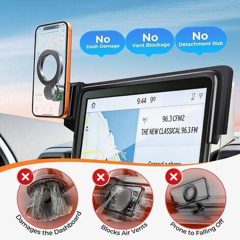 Car Phone Holder for GMC Terrain 2027 2026 2025 with 15-Inch Screen, 360° Rotation Magnetic Cell Phone Mount, Compatible with Magsafe, Does Not Affect Air Vent, Black in Kuwait