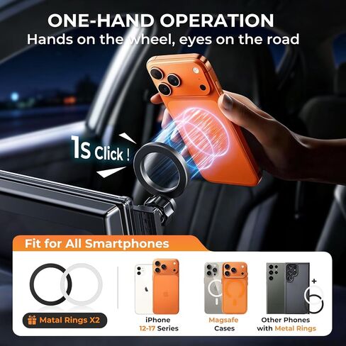 Car Phone Holder for GMC Terrain 2027 2026 2025 with 15-Inch Screen, 360° Rotation Magnetic Cell Phone Mount, Compatible with Magsafe, Does Not Affect Air Vent, Black in Kuwait