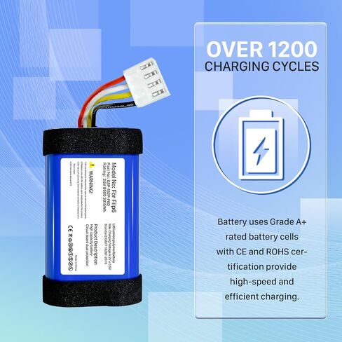 8500mAh Replacement Battery for Flip 6, 2026 Upgrade High Capacity Li-Polymer Battery Compatible with JBL Flip 6, Part No: GSP-1S2P-F6D in Kuwait