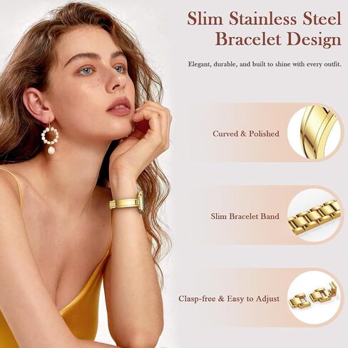Slim Gold Apple Watch Bands for Women (No Case) 42mm 44mm 45mm 46mm 49mm, Thin Curved Dressy Metal Strap for iWatch Series 11/10/9/8/7/6/5/4/SE/Ultra/3/2/1, Luxury Elegant Bracelet Wristband in Saudi Arabia