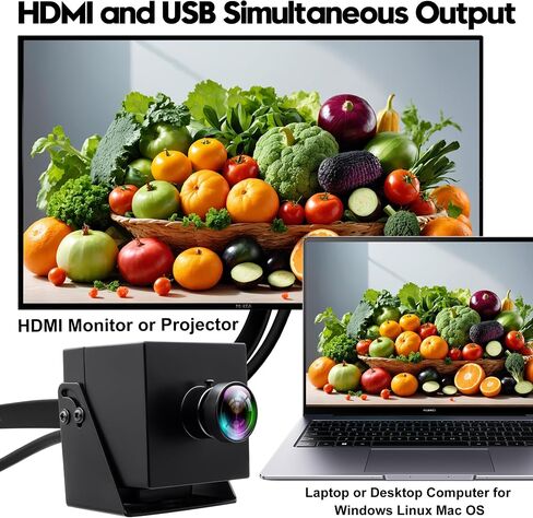 HDMI USB2.0 Camera,1080P 30fps H.264 H.265 Video Format,150° HFOV Wide Angle Lens,2X Digital Zoom Free Driver Lightburn Computer Plug&Play Camera for Windows Mac OS Raspberry Pi Jetson Nano in Saudi Arabia