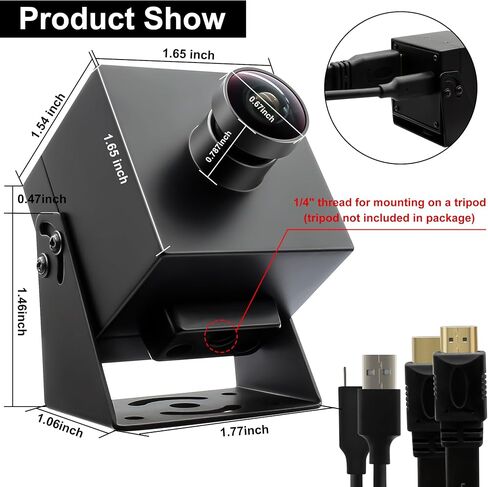 HDMI USB2.0 Camera,1080P 30fps H.264 H.265 Video Format,150° HFOV Wide Angle Lens,2X Digital Zoom Free Driver Lightburn Computer Plug&Play Camera for Windows Mac OS Raspberry Pi Jetson Nano in Saudi Arabia