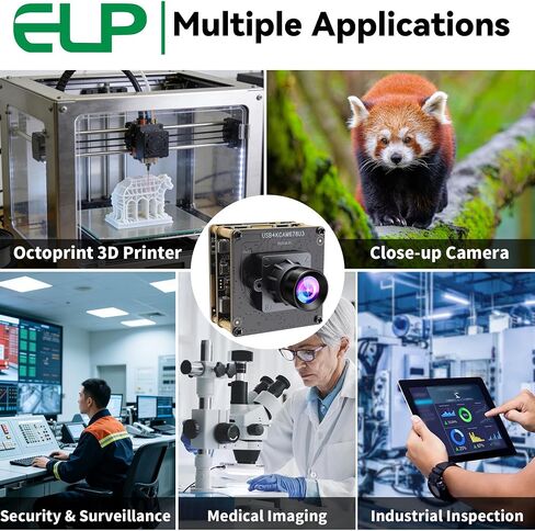 ELP 4K 60fps USB3.0 HDMI Camera Module H.264 Wide Angle High Speed UVC Lightburn Cameras for Computer Low Illumination Simultaneous Output Webcam M12 85° Web_Camera for Windows Linux Mac TV Projector in Kuwait