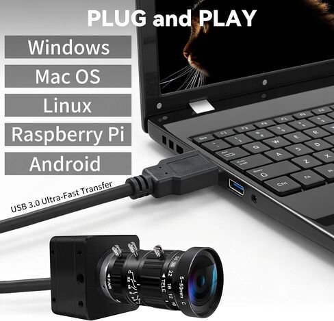 20MP USB Camera, 5-50mm 10X Optical Zoom Camera in Kuwait