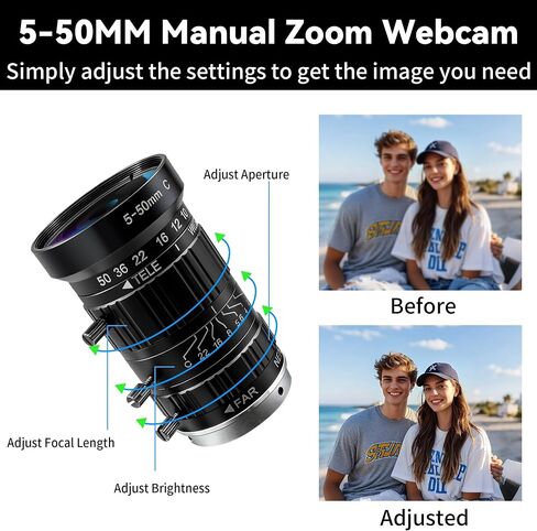 20MP USB Camera, 5-50mm 10X Optical Zoom Camera in Kuwait
